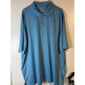 Mens Blue Haggar Cool 18 Pro Polo Shirt Short Sleeve Polyester Stretch Size XXL